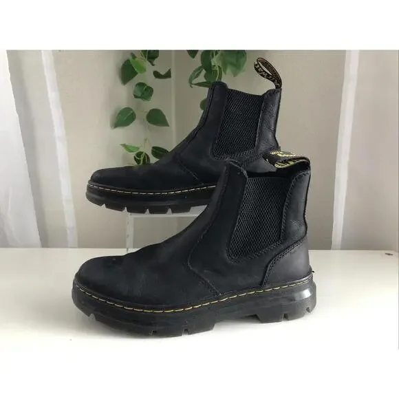 Dr Martens Chelsea Boots Womens Size 8 Embury Black Wyoming Leather Casual P9 - Picture 2 of 8
